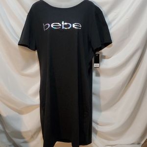NWT Womens Bebe Black Bodycon SS Dress Size 1X
